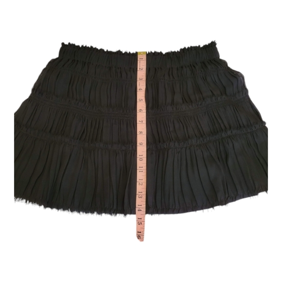Theory Briona Georgette Silk Skirt Black Tiered Pleated Chiffon Mini Skirt Small - Picture 13 of 14